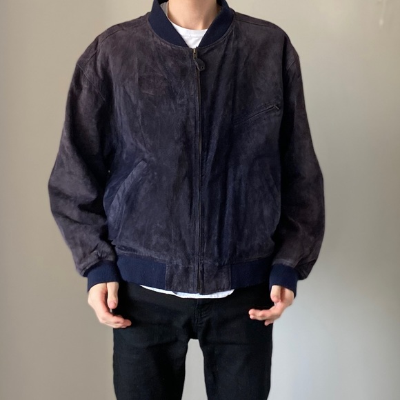 Vintage GAP Suede and Leather Dark Purple Jacket - Picture 2 of 9